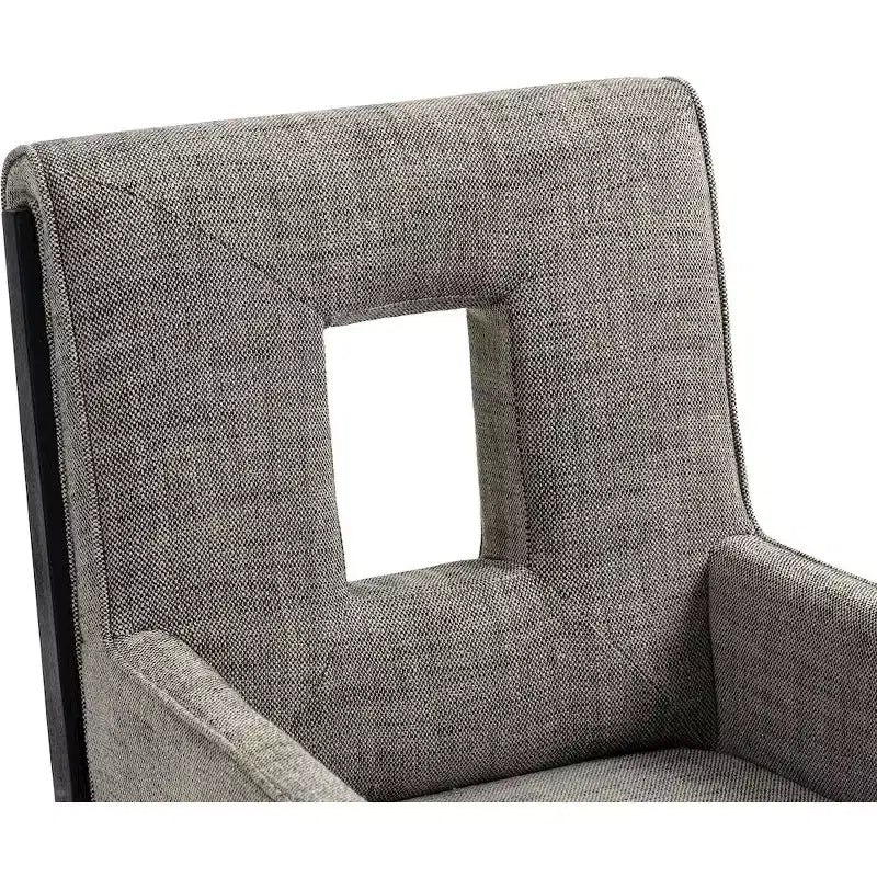 Meridian Furniture, sedia da pranzo con braccioli in tessuto testurizzato di lino Gwendolyn