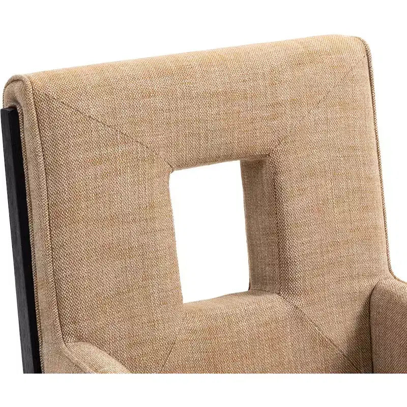 Meridian Furniture, sedia da pranzo con braccioli in tessuto testurizzato di lino Gwendolyn