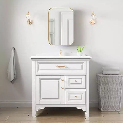 Pensile da bagno rettangolare dorato da 24 * 16 pollici con specchio