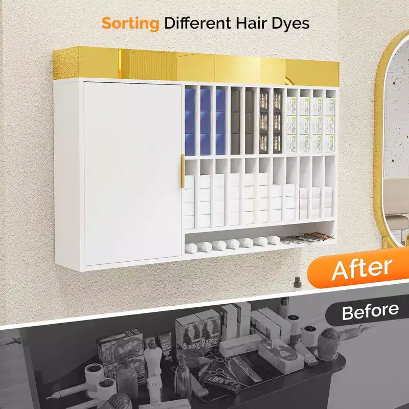 Armadietto con Organizer a Parete per Tinte per Capelli
