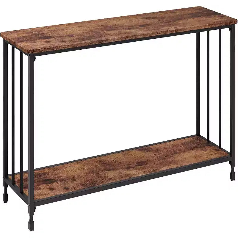 Acekool Tavolo Console Stretto per Ingresso, Tavolo da Divano Industriale con Scaffale, per Corridoio, Soggiorno, Ufficio