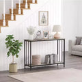Acekool Narrow Entryway Console Table, Industrial Sofa Table with Storage Shelf, for Hallway, Living Room, Office