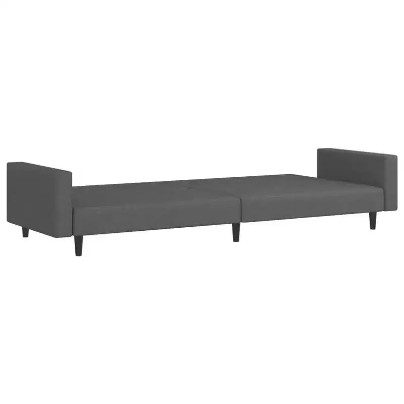 vidaXL Divano letto a 2 posti in velluto grigio scuro - Divanetto/letto singolo convertibile con struttura in legno per soggiorno, monolocale, ufficio domestico