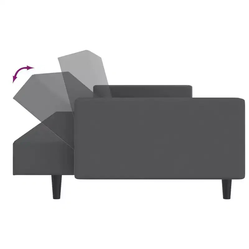 vidaXL Divano letto a 2 posti in velluto grigio scuro - Divanetto/letto singolo convertibile con struttura in legno per soggiorno, monolocale, ufficio domestico