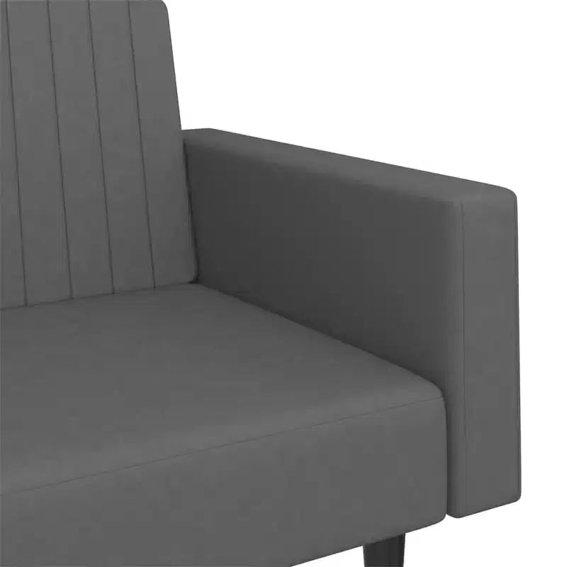 vidaXL Divano letto a 2 posti in velluto grigio scuro - Divanetto/letto singolo convertibile con struttura in legno per soggiorno, monolocale, ufficio domestico