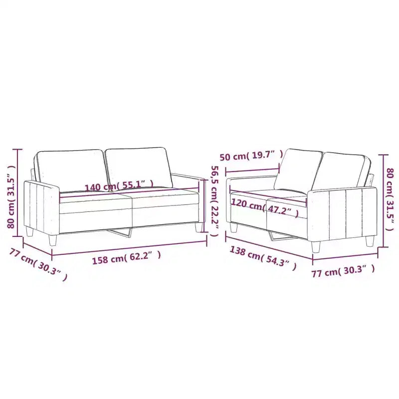 vidaXL Set Divani Verde Scuro