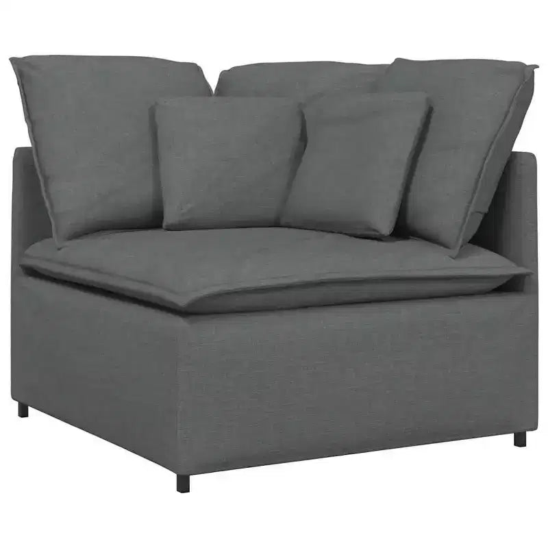 vidaXL Divano Modulare in Tessuto Grigio Scuro - Divano con Struttura Robusta in Metallo e Sezioni Personalizzabili per Soggiorno/Salotto Arredamento