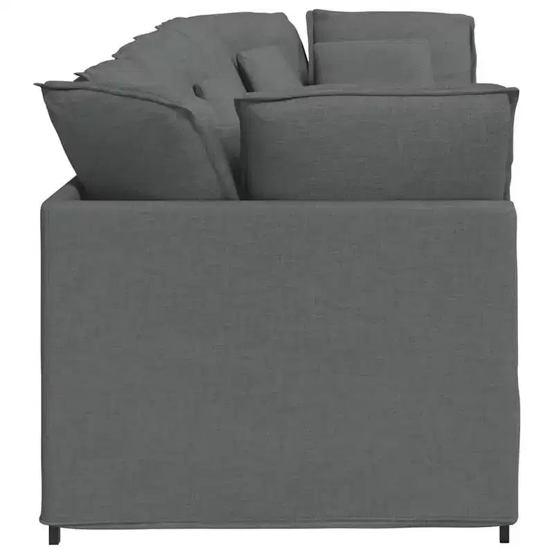 vidaXL Divano Modulare in Tessuto Grigio Scuro - Divano con Struttura Robusta in Metallo e Sezioni Personalizzabili per Soggiorno/Salotto Arredamento