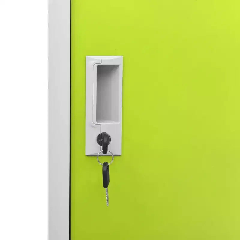 vidaXL Set di 2 Armadietti Grigio Chiaro e Verde in Acciaio Medie - Grigio Chiaro e Verde con 4 Ante Quantità 2