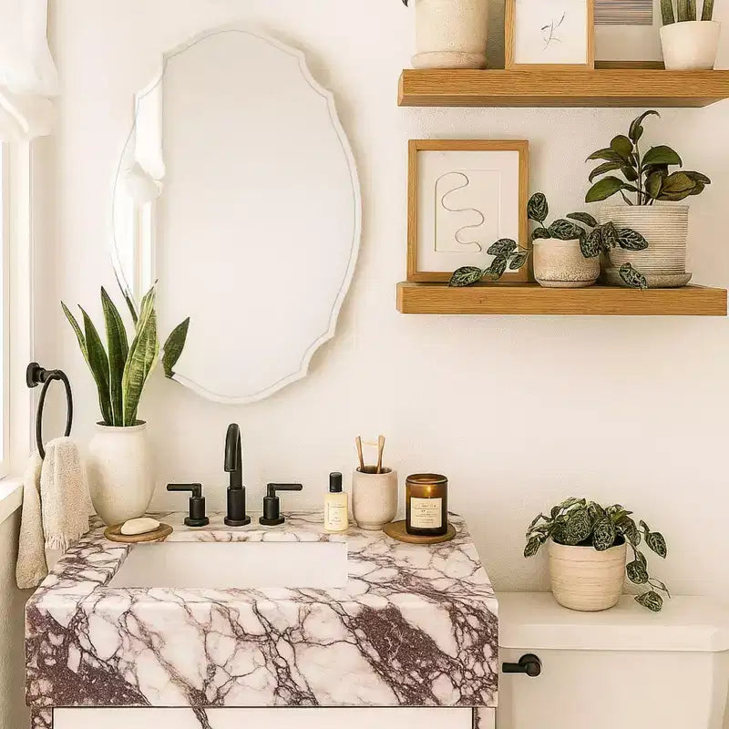 TEHOME Armadietto dei medicinali a montaggio superficiale con specchio, senza cornice, irregolare, ad arco, con bordo smussato, 20 pollici L x 30 pollici A, novità/specialità
