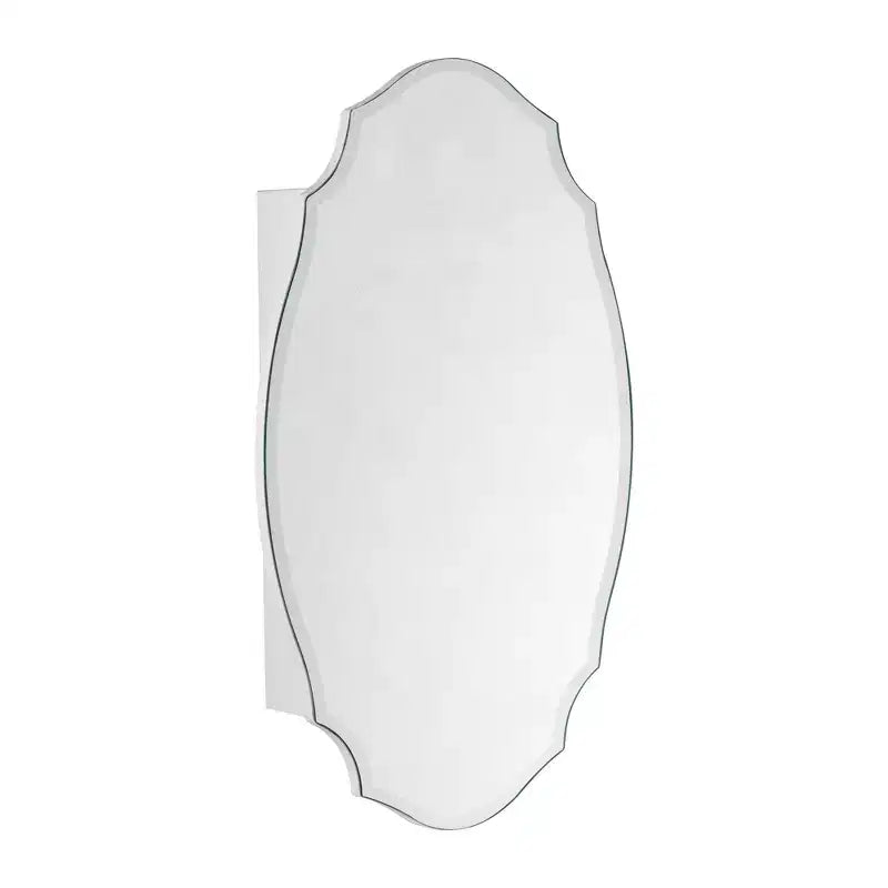 TEHOME Armadietto dei medicinali a montaggio superficiale con specchio, senza cornice, irregolare, ad arco, con bordo smussato, 20 pollici L x 30 pollici A, novità/specialità