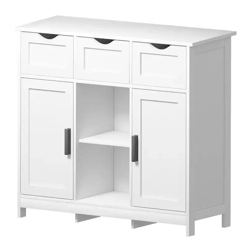 Mobile Contenitore MAYEERTY con Cassetti e Ripiani, Credenza per Soggiorno, Bianco