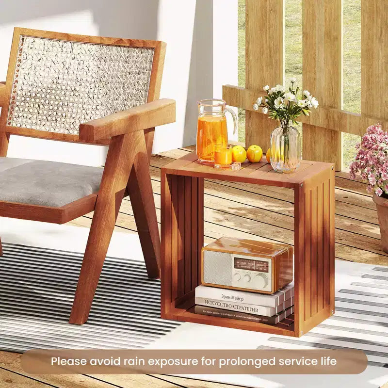 Costway 1/2 PEZZI Organizzatori di Stoccaggio a 3 Cubi Librerie Impilabili per Piccoli Spazi Teak