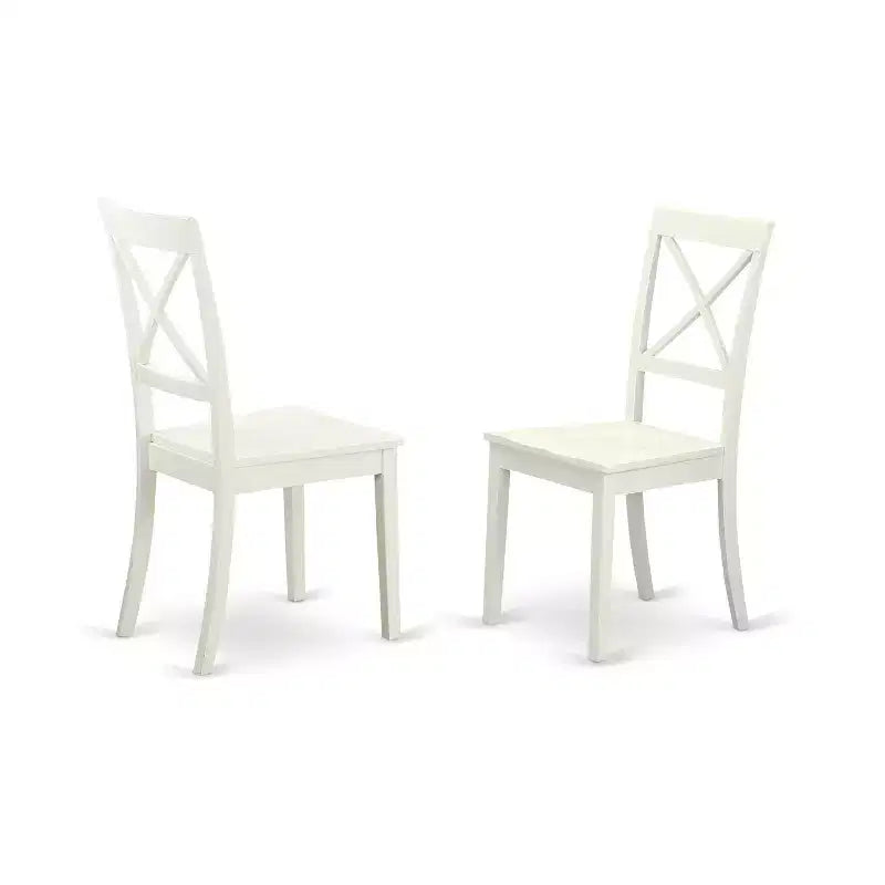 HomeStock Belmont Square Kitchen Table e sedie da cucina in legno, lino bianco