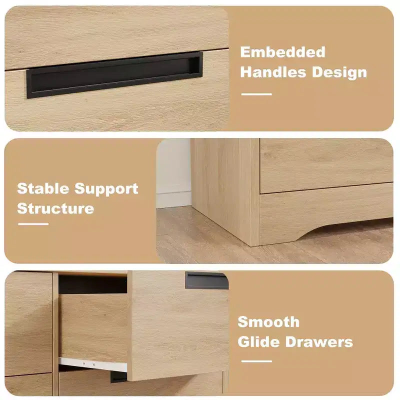 Cassettiera per camera da letto, Comodino a 3 cassetti con ampio spazio, Cassettiera piccola moderna da organizzazione Comodino per soggiorno, Cameretta