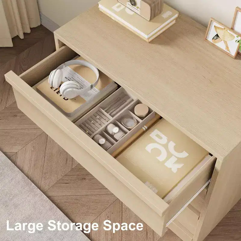 Cassettiera per camera da letto, Comodino a 3 cassetti con ampio spazio, Cassettiera piccola moderna da organizzazione Comodino per soggiorno, Cameretta
