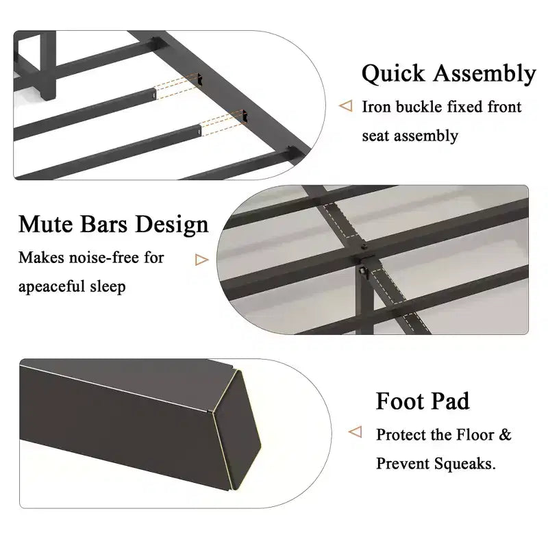 Telaio letto a piattaforma in legno matrimoniale/queen/king size con testiera imbottita, 2 porte USB, ampio contenitore sotto il letto, silenzioso, non necessita di box spring, marrone