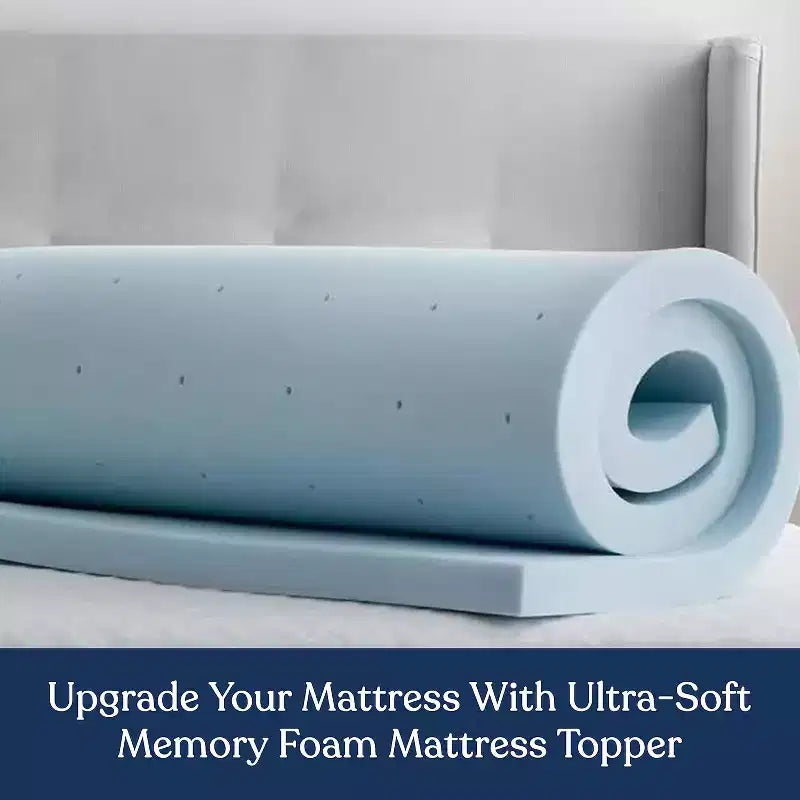 Delara Materassino Topper in Memory Foam da 5 cm Infuso in Gel, Certificato Certipur-US, Design Ventilato per una Migliore Circolazione dell'Aria