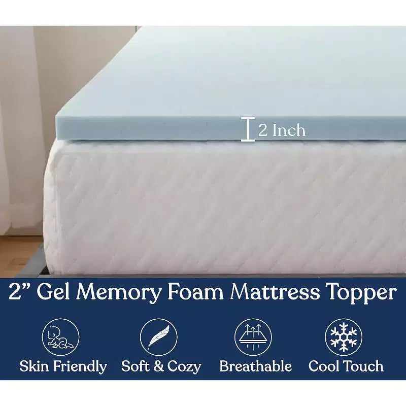 Delara Materassino Topper in Memory Foam da 5 cm Infuso in Gel, Certificato Certipur-US, Design Ventilato per una Migliore Circolazione dell'Aria