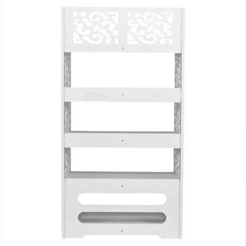 Scarpiera a 5 ripiani Karl Home in PVC (cloruro di polivinile) bianco, larga 42 cm, autoportante