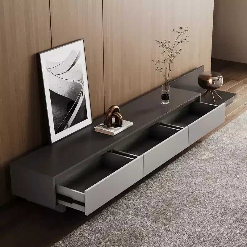 Mobile porta TV espandibile Luck Live Mid-Century Modern78.7, con una larghezza massima di 141.7, con 3 cassetti portaoggetti