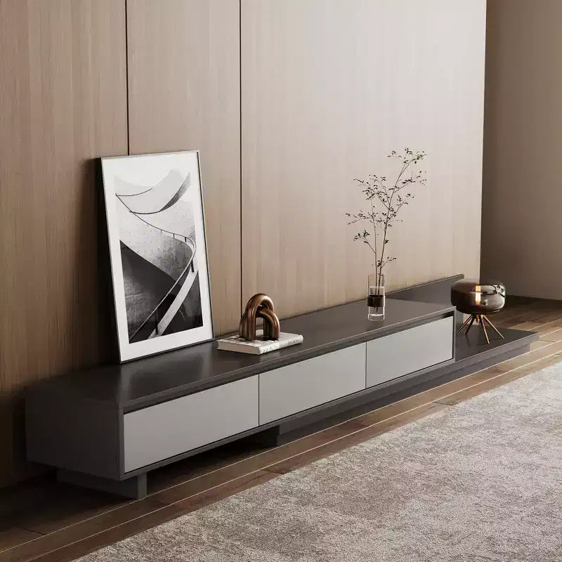 Mobile porta TV espandibile Luck Live Mid-Century Modern78.7, con una larghezza massima di 141.7, con 3 cassetti portaoggetti