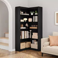 71.8 Corner Bookshelf, Farmhouse Bookcase, L-Shaped Bookshelf , 5 Tier Display Shelf Heavy Duty Bookcases with Storage for Office Living Room