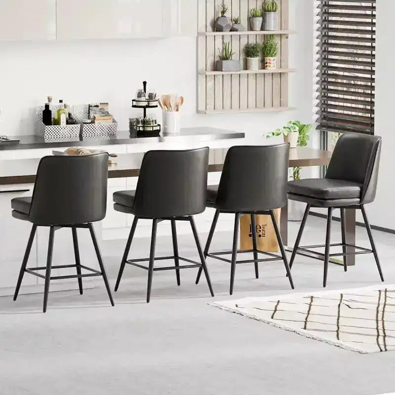 Sgabelli da Bar Moderni in Similpelle Imbottiti: Rotazione a 360°, Costruzione Robusta e Design Elegante