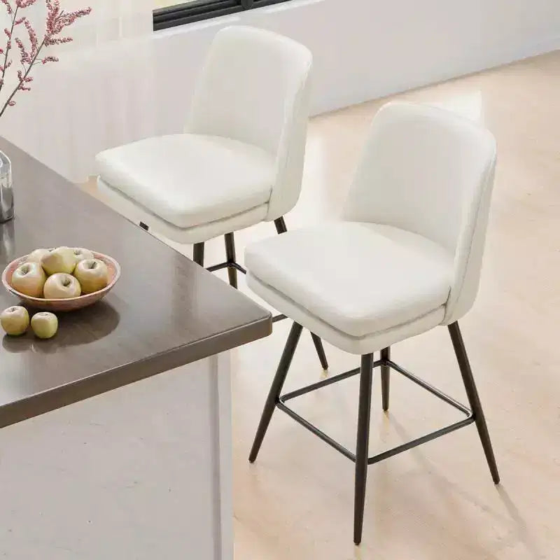 Sgabelli da Bar Moderni in Similpelle Imbottiti: Rotazione a 360°, Costruzione Robusta e Design Elegante