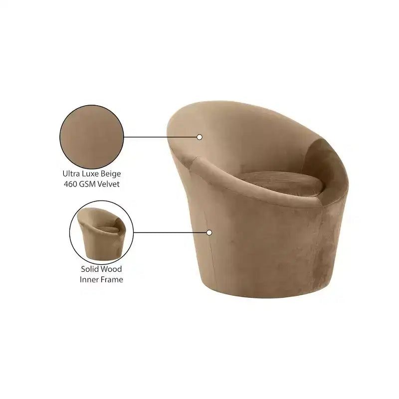 Meridian Furniture, Poltrona occasionale in velluto Tristan