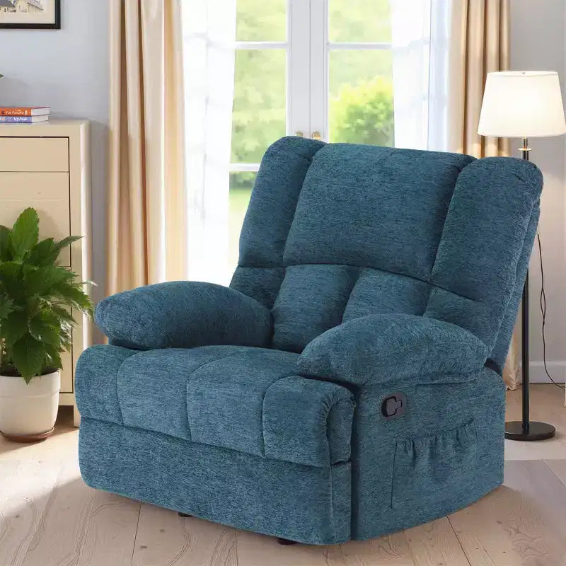 MAYEERTY Poltrona Reclinabile Basculante Oversize Nero Verdastro per Adulti Soggiorno