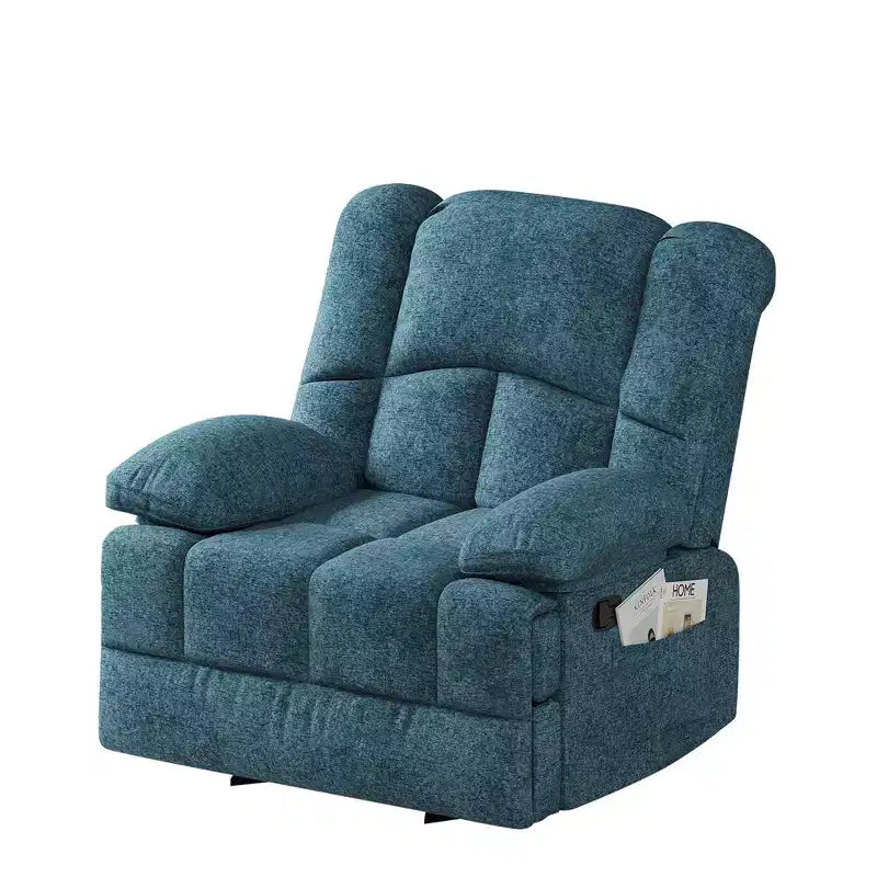 MAYEERTY Poltrona Reclinabile Basculante Oversize Nero Verdastro per Adulti Soggiorno