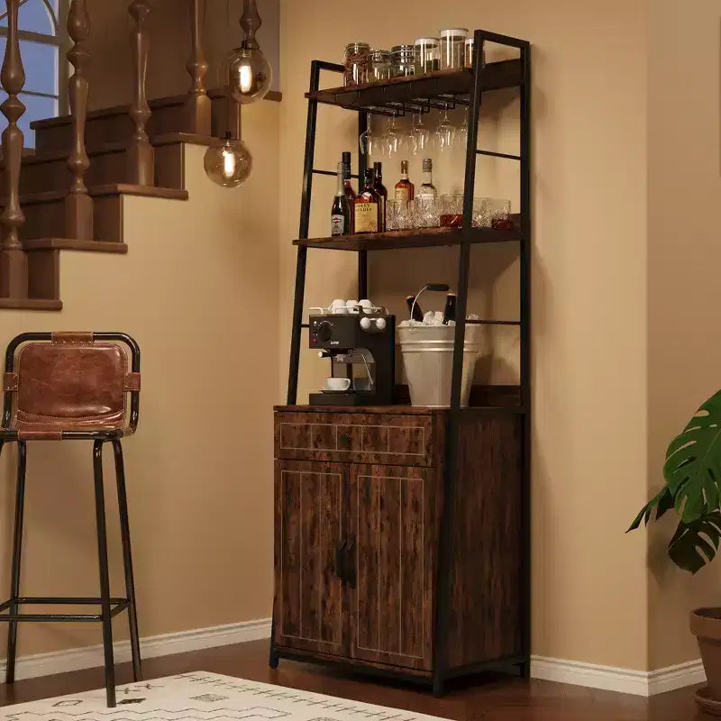 70.8Scaffale da Panettiere con Mobiletto a Cassetti Credenza Alta da Bar Stand da Cucina Industriale