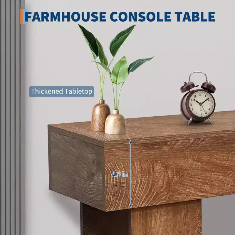 Tavolo Consolle Lungo 160 cm, Tavolo Rettangolare in Legno per Divano Dietro al Divano, Tavolo da Ingresso in Stile Rustico, per Ingresso, Corridoio, Soggiorno e Foyer