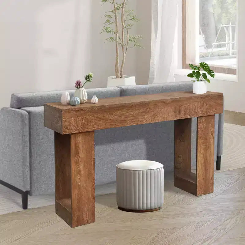Tavolo Consolle Lungo 160 cm, Tavolo Rettangolare in Legno per Divano Dietro al Divano, Tavolo da Ingresso in Stile Rustico, per Ingresso, Corridoio, Soggiorno e Foyer