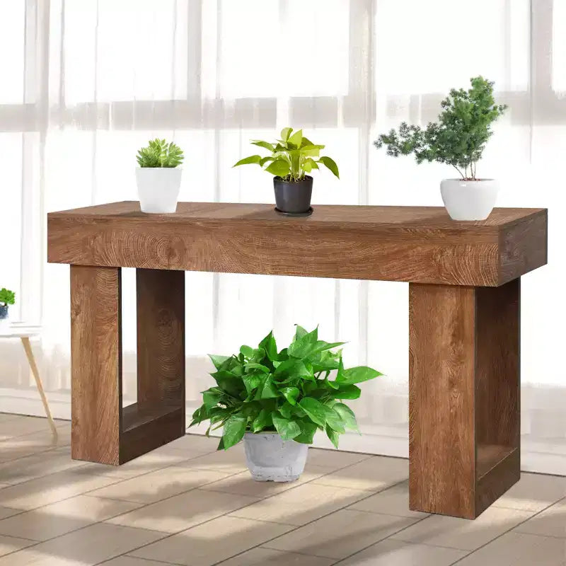 Tavolo Consolle Lungo 160 cm, Tavolo Rettangolare in Legno per Divano Dietro al Divano, Tavolo da Ingresso in Stile Rustico, per Ingresso, Corridoio, Soggiorno e Foyer