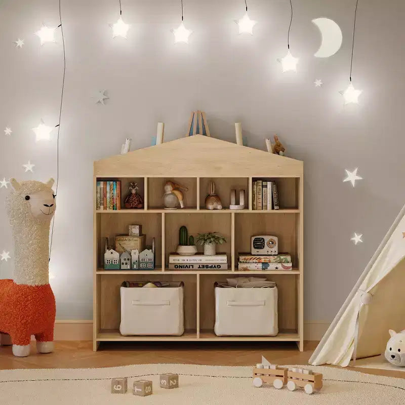 COZONY 41 Organizer per Giocattoli, Scaffale e Libreria in Legno a 9 Cubi per Bambini, Mobile Robusto per Giochi per Sala Giochi, Asilo Nido, Cameretta