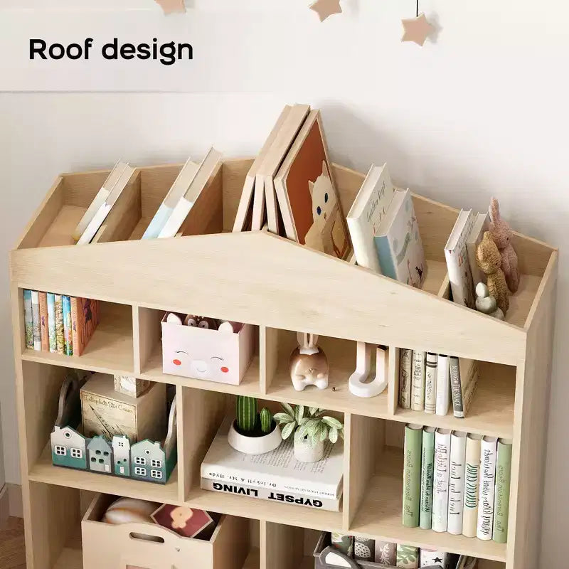 COZONY 41 Organizer per Giocattoli, Scaffale e Libreria in Legno a 9 Cubi per Bambini, Mobile Robusto per Giochi per Sala Giochi, Asilo Nido, Cameretta