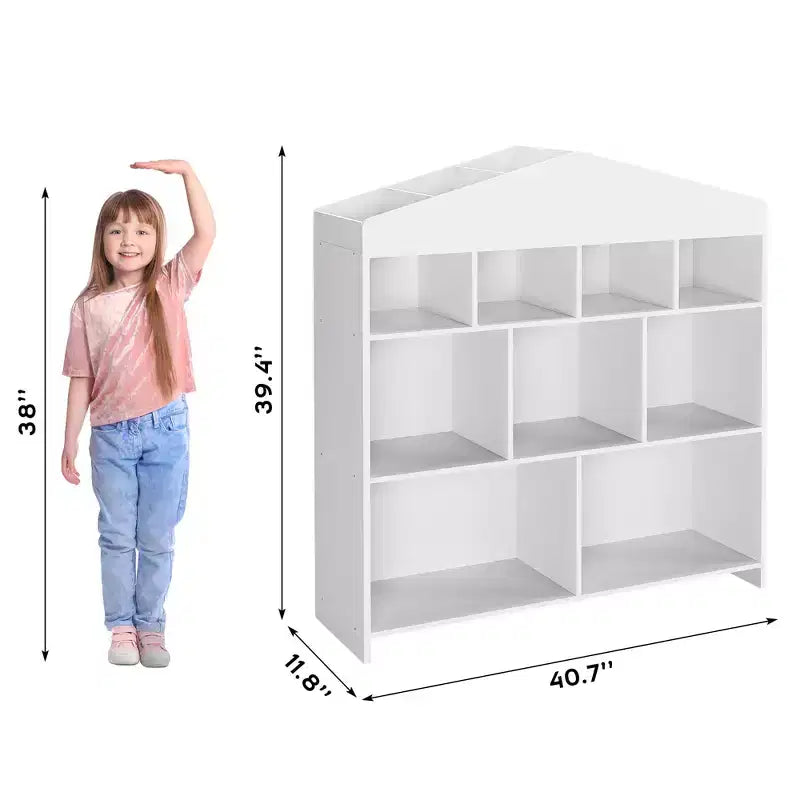 COZONY 41 Organizer per Giocattoli, Scaffale e Libreria in Legno a 9 Cubi per Bambini, Mobile Robusto per Giochi per Sala Giochi, Asilo Nido, Cameretta