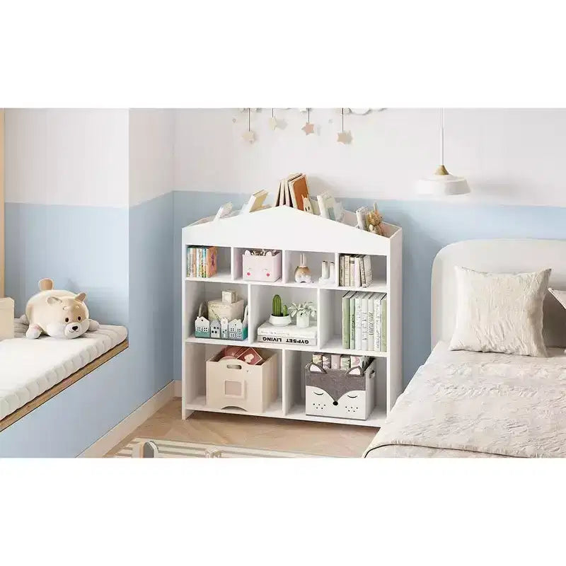 COZONY 41 Organizer per Giocattoli, Scaffale e Libreria in Legno a 9 Cubi per Bambini, Mobile Robusto per Giochi per Sala Giochi, Asilo Nido, Cameretta