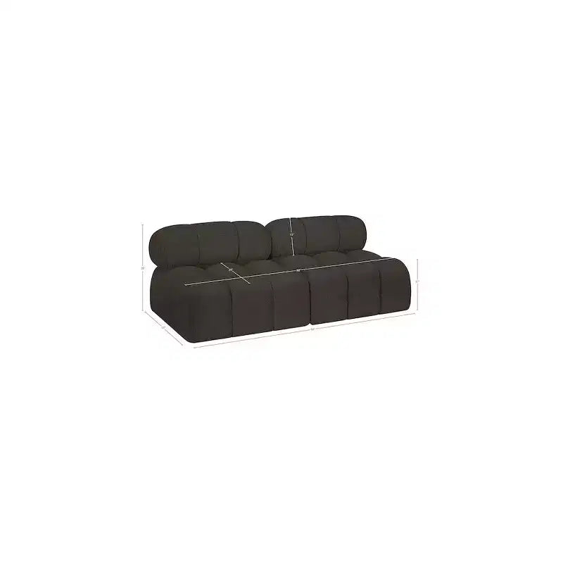 Meridian Furniture, divano modulare in tessuto Bouclé Ames