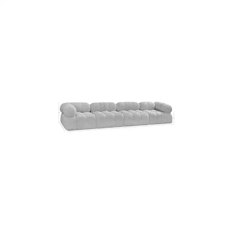 Meridian Furniture, divano modulare in tessuto bouclé grigio Ames
