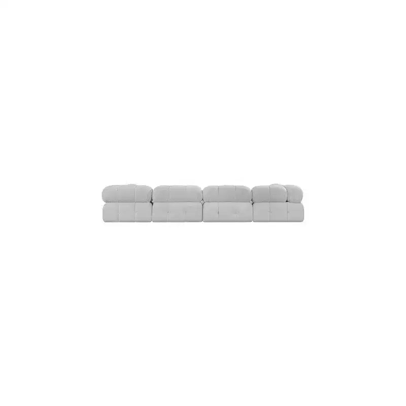 Meridian Furniture, divano modulare in tessuto bouclé grigio Ames