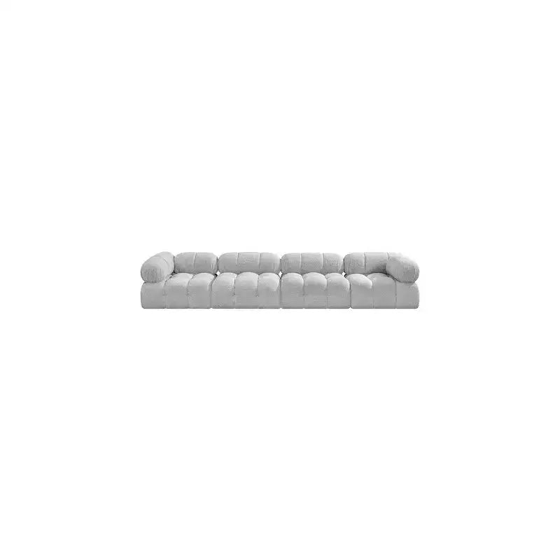 Meridian Furniture, divano modulare in tessuto bouclé grigio Ames