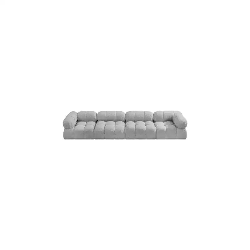 Meridian Furniture, divano modulare in tessuto bouclé grigio Ames