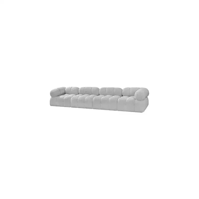 Meridian Furniture, divano modulare in tessuto bouclé grigio Ames