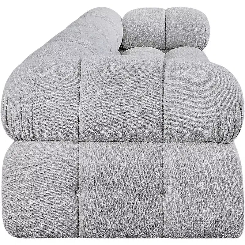 Meridian Furniture, divano modulare in tessuto bouclé grigio Ames