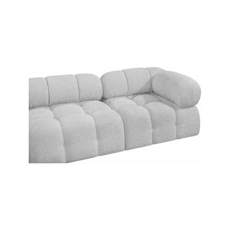 Meridian Furniture, divano modulare in tessuto bouclé grigio Ames