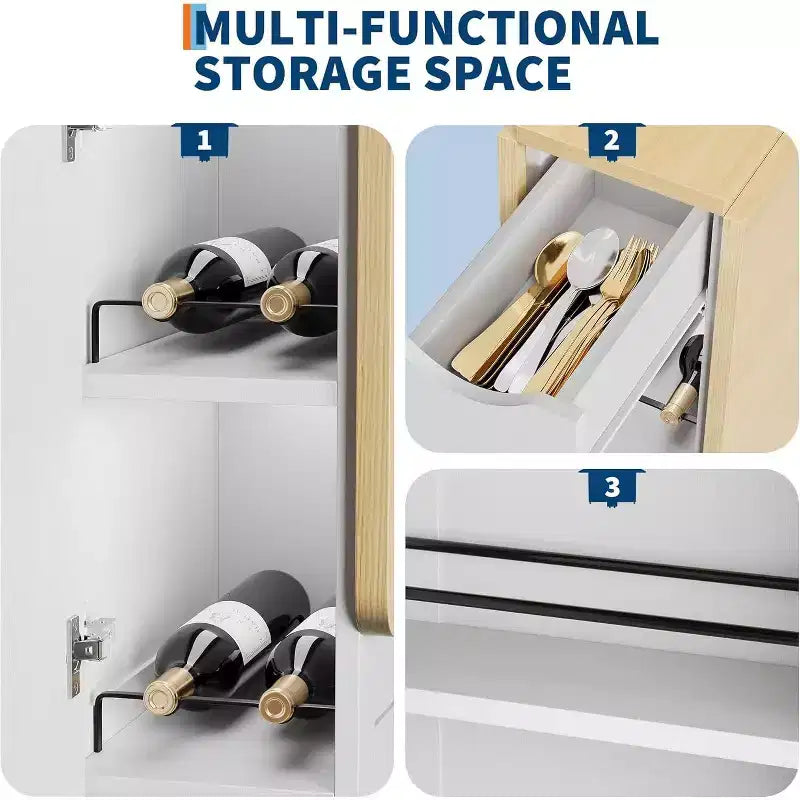 Tavolo da pranzo pieghevole salvaspazio con contenitore - Tavolo da cucina con 6 ruote (4 bloccabili) + cassetto e ripiani, compatto per piccoli spazi