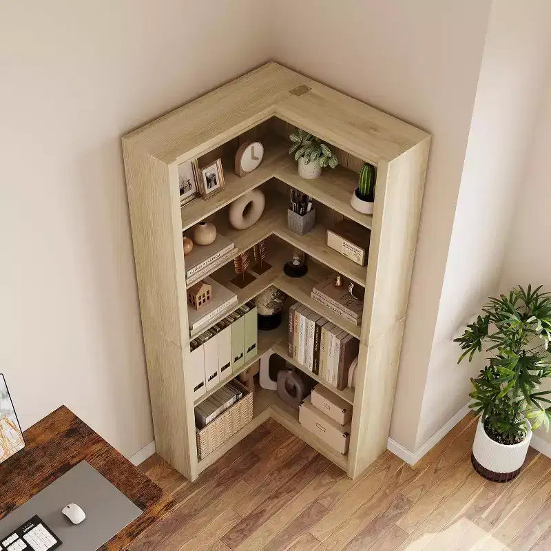 Libreria ad angolo, libreria ad angolo in stile rustico da 182 cm, libreria a forma di L di grandi dimensioni, scaffale espositivo a 5 ripiani, librerie robuste per la casa